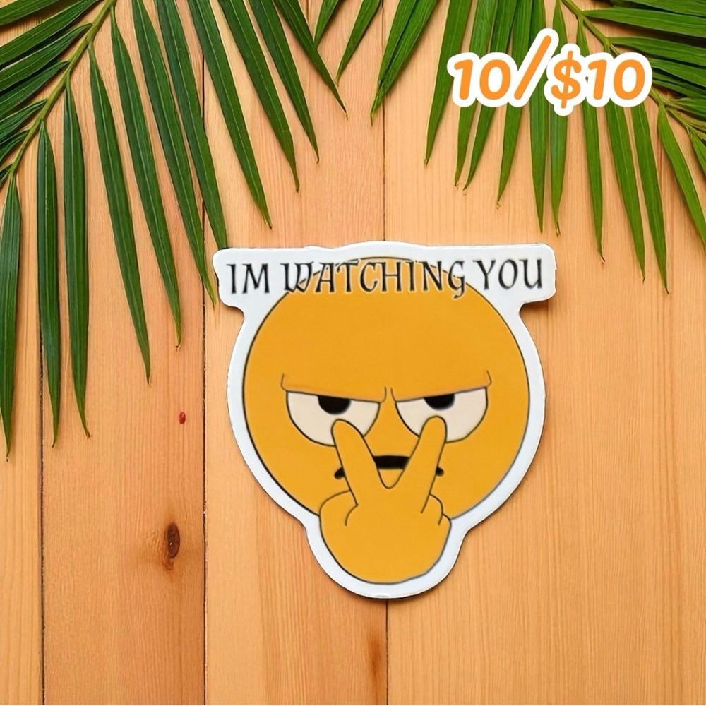 Funny Meme Sticker – “I’m Watching You” Emoji – 2 3/4”